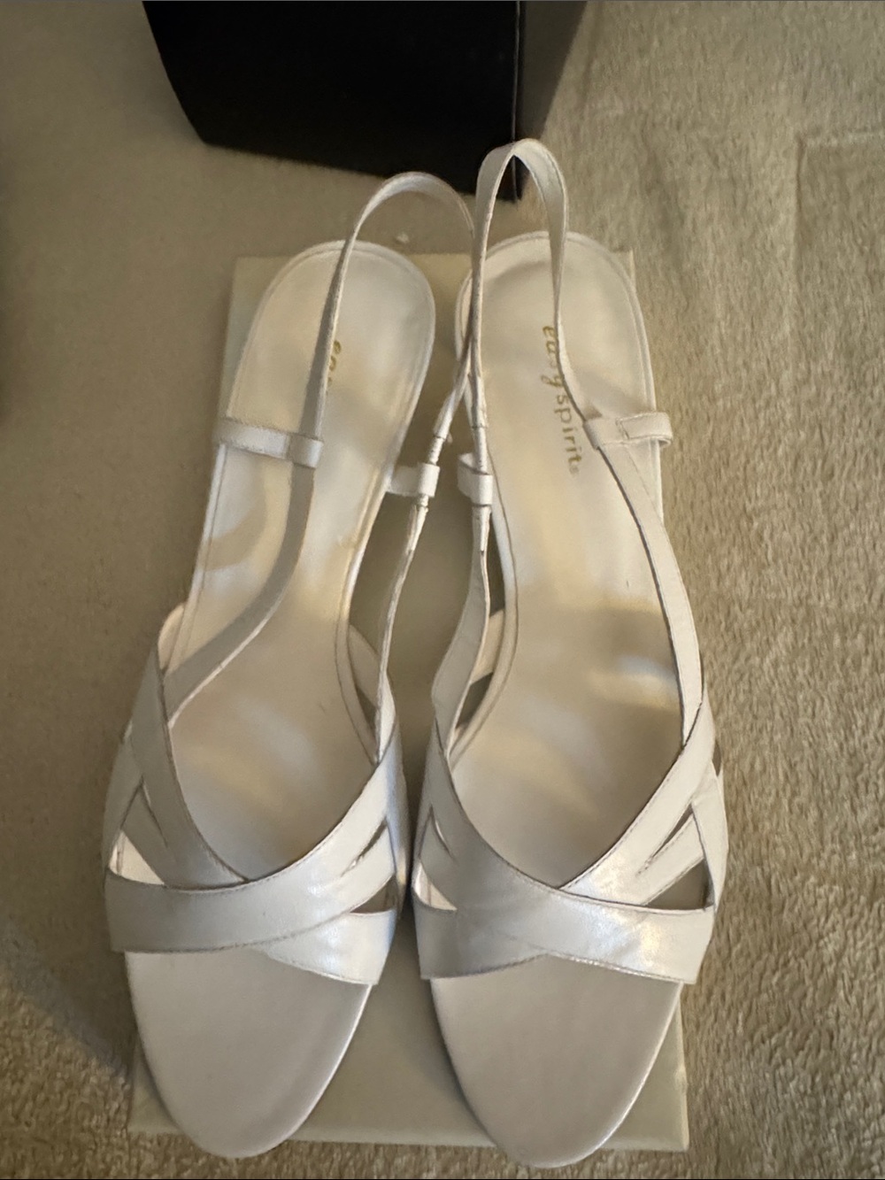 Naturalizer White Leather Slingback Sandals for Women — Strappy Open Toe